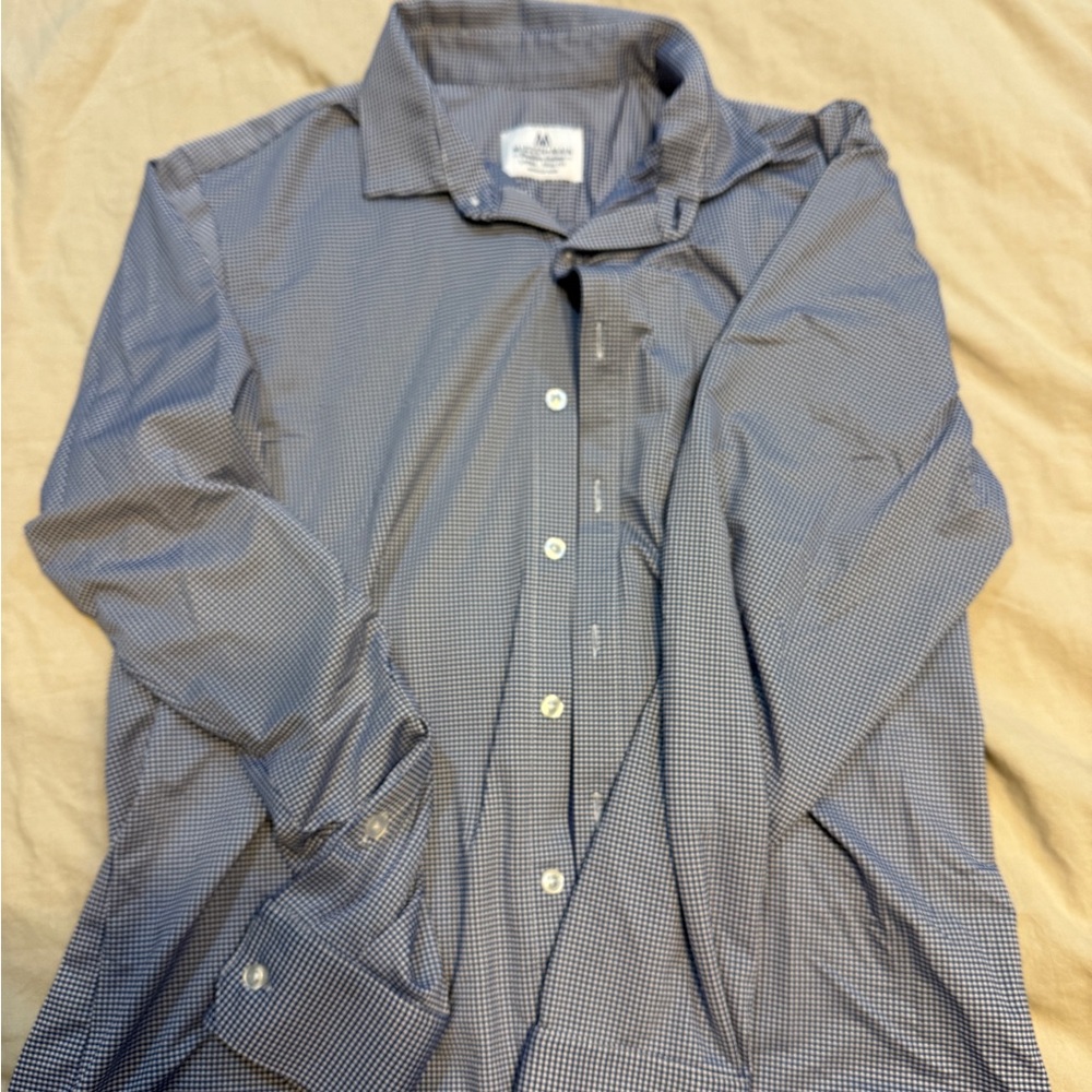 Mizzen+Main Blue Checkered Lightweight Shirt Jacket